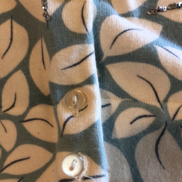 Beautiful teal and cream cardigan with silver bling on the front. XL - Picture 3 of 6